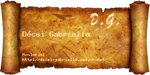 Décsi Gabriella névjegykártya